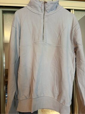 Brandy Melville Pale Blue Half-Zip Sweatshirt
